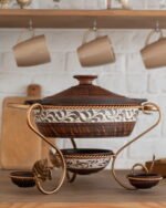 Садж "Жаровня з соусниками ангоб" 3 л