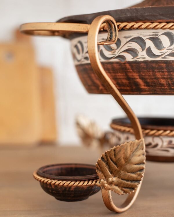 Садж "Жаровня з соусниками ангоб" 3 л - Зображення 2