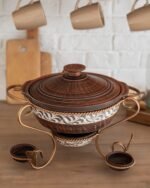 Садж "Жаровня з соусниками ангоб" 3 л - Зображення 3