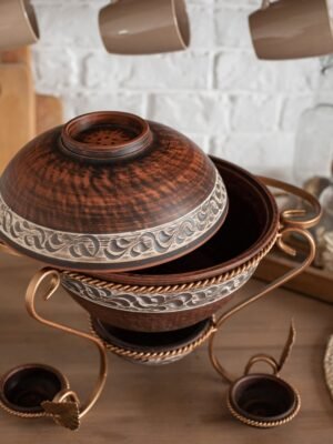 Садж "Макітра з соусниками ангоб" 3,5 л