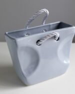 Ваза "Сумочка" блакитно - сіра - Зображення 3