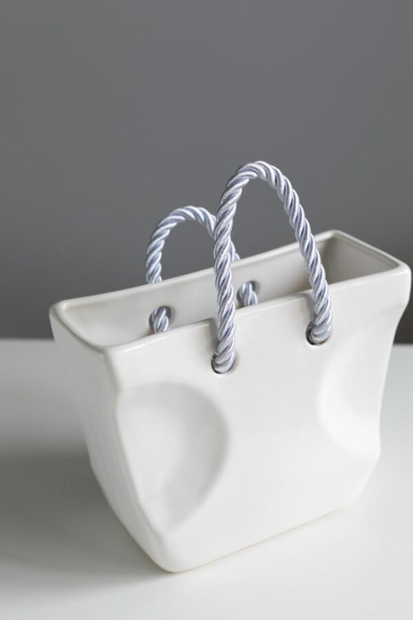 Ваза "Сумочка" біла - Зображення 4