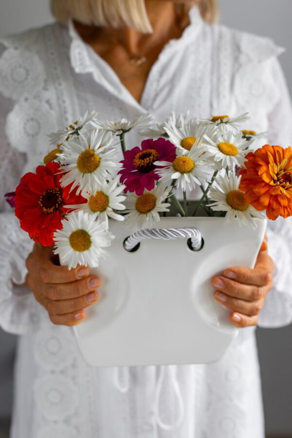 Ваза "Сумочка" біла - Зображення 6