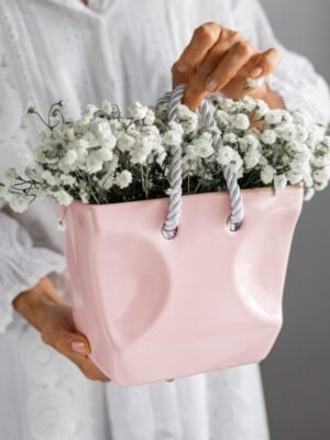 Ваза “Сумочка” рожева