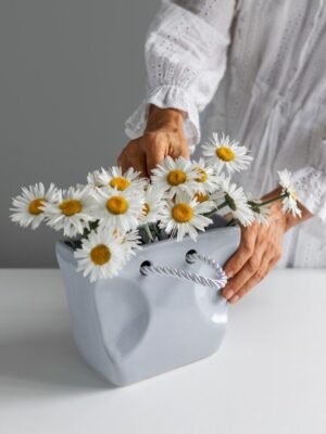 Ваза "Сумочка" блакитно - сіра