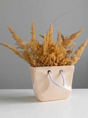 Ваза “Сумочка” беж