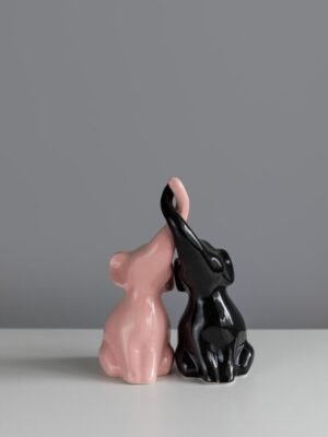 Пара слонів (чорний + рожевий)