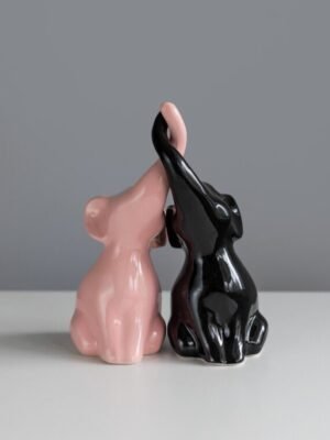 Пара слонів (чорний + рожевий)