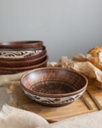 Салатник із червоної глини 1,4 л (ангоб) - Зображення 4