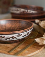 Салатник із червоної глини 1,4 л (ангоб) - Зображення 3