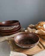 Салатник із червоної глини 1,4 л (ангоб) - Зображення 2