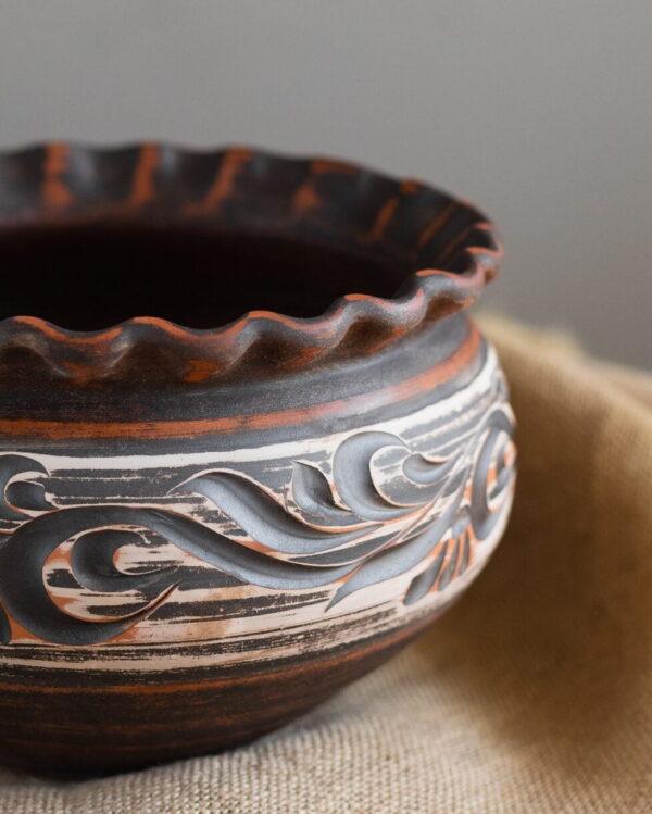 Макітра гончарна велика (ангоб) 3 л - Зображення 3