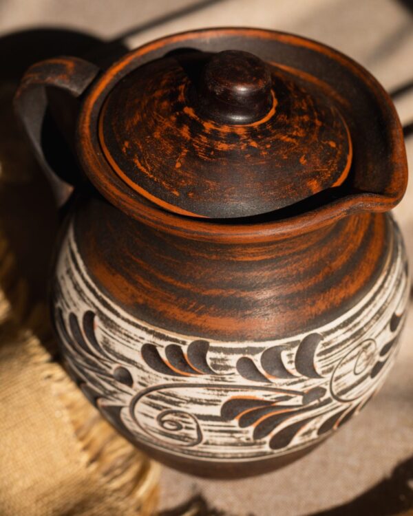 Глечик різьблений 1,3 л ангоб - Зображення 2