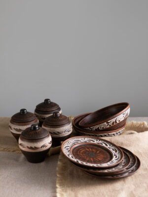 Горщик різьблений ангоб 500 мл