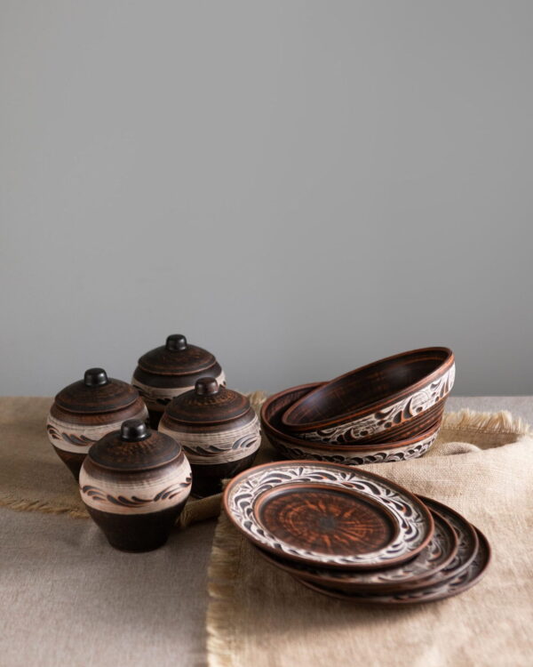 Горщик різьблений ангоб 500 мл - Зображення 2