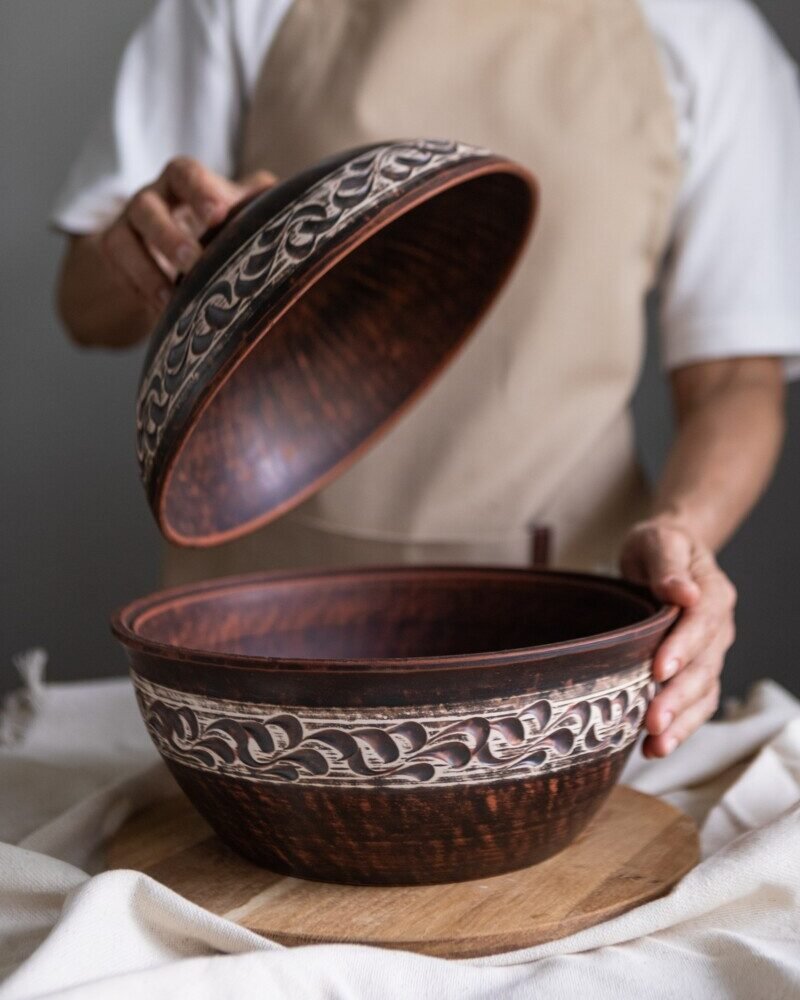 Хлібниця з кришкою (ангоб) 3,5 л