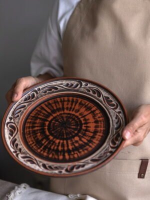 Тарілка з бортиками ангоб 25 см