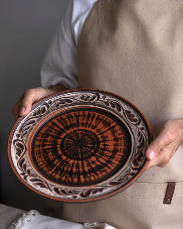 Тарілка з бортиками ангоб 25 см - Зображення 2