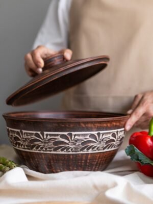 Макітра з кришкою 3,3 л (ангоб)