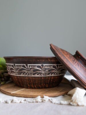 Макітра з кришкою 3,3 л (ангоб)