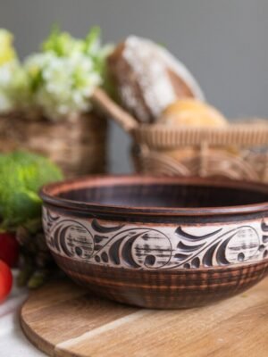 Макітра різьблена 2,5 л (ангоб)