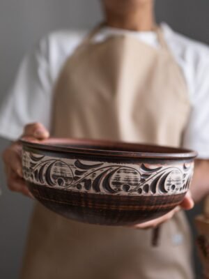 Макітра різьблена 2,5 л (ангоб)