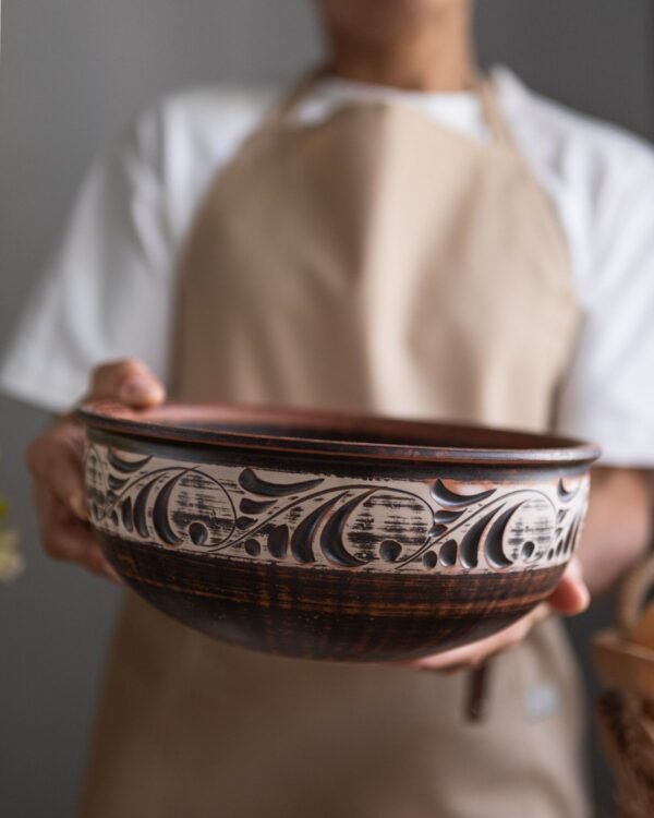 Макітра різьблена 2,5 л (ангоб) - Зображення 2