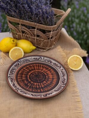 Тарілка з бортиками ангоб 25 см