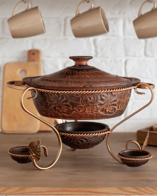 new-1.jpg Садж "Жаровня з соусниками" 3 л - Зображення 1