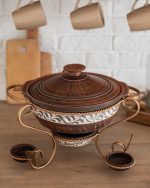 Садж "Жаровня з соусниками ангоб" 3 л - Зображення 3